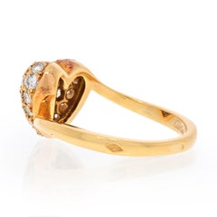 Cartier 18K Yellow Gold Pave Twisted Heart Diamond Ring
