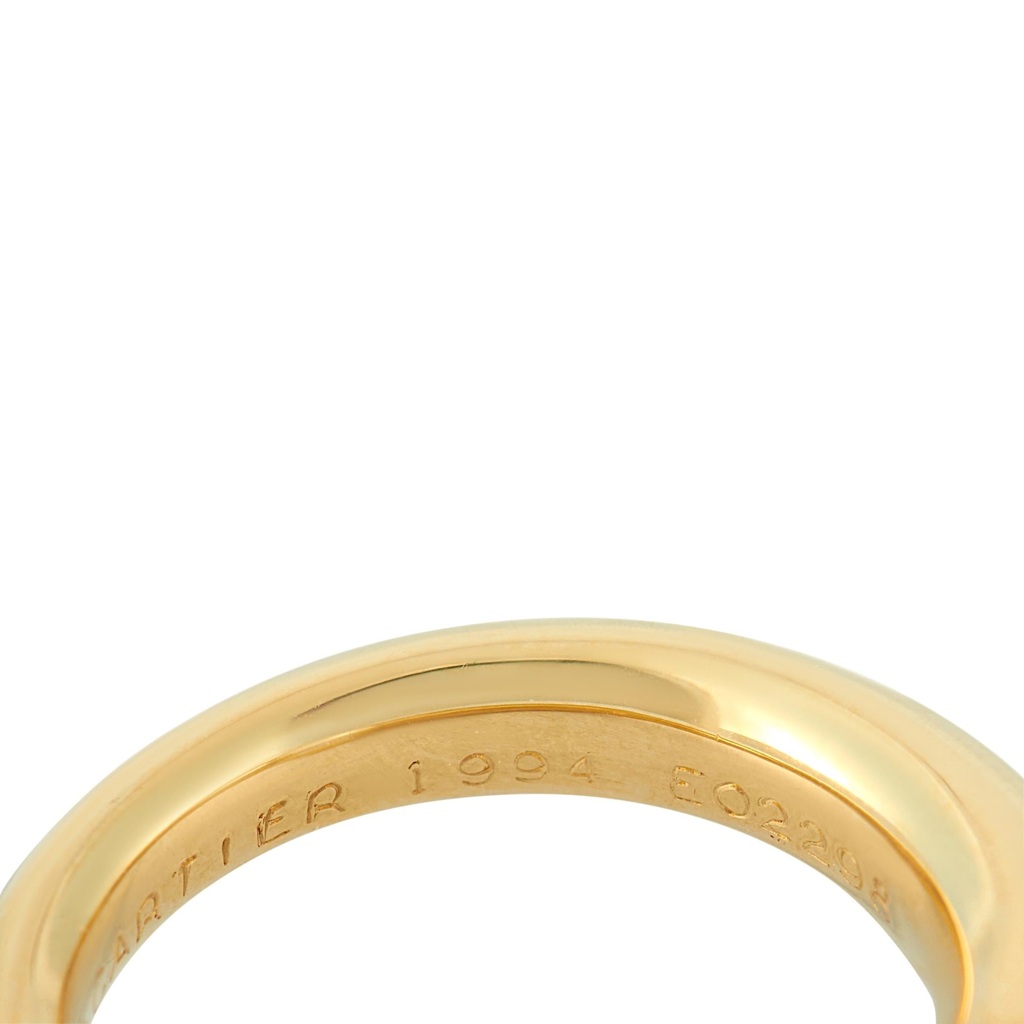 Round Cut Cartier 18 Karat Yellow Gold Pearl Ring