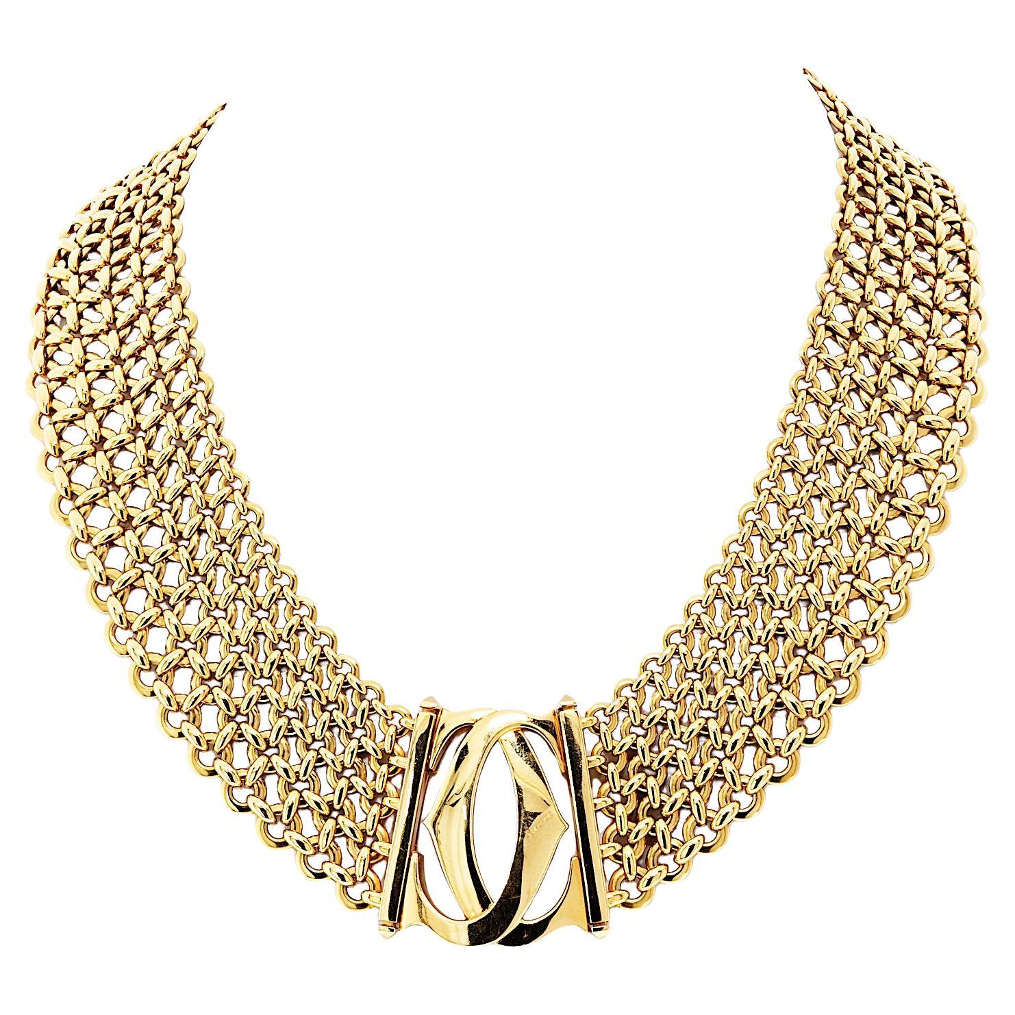 Cartier 18K Yellow Gold Penelope Double C Necklace
