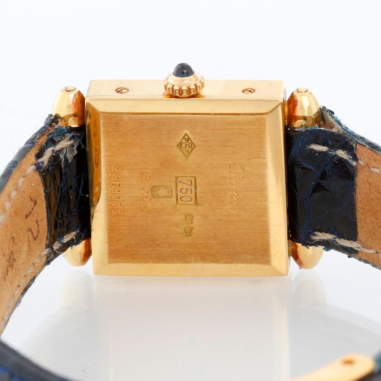 Cartier 18k Yellow Gold Quadrant Ladies Watch In Excellent Condition In Dallas, TX