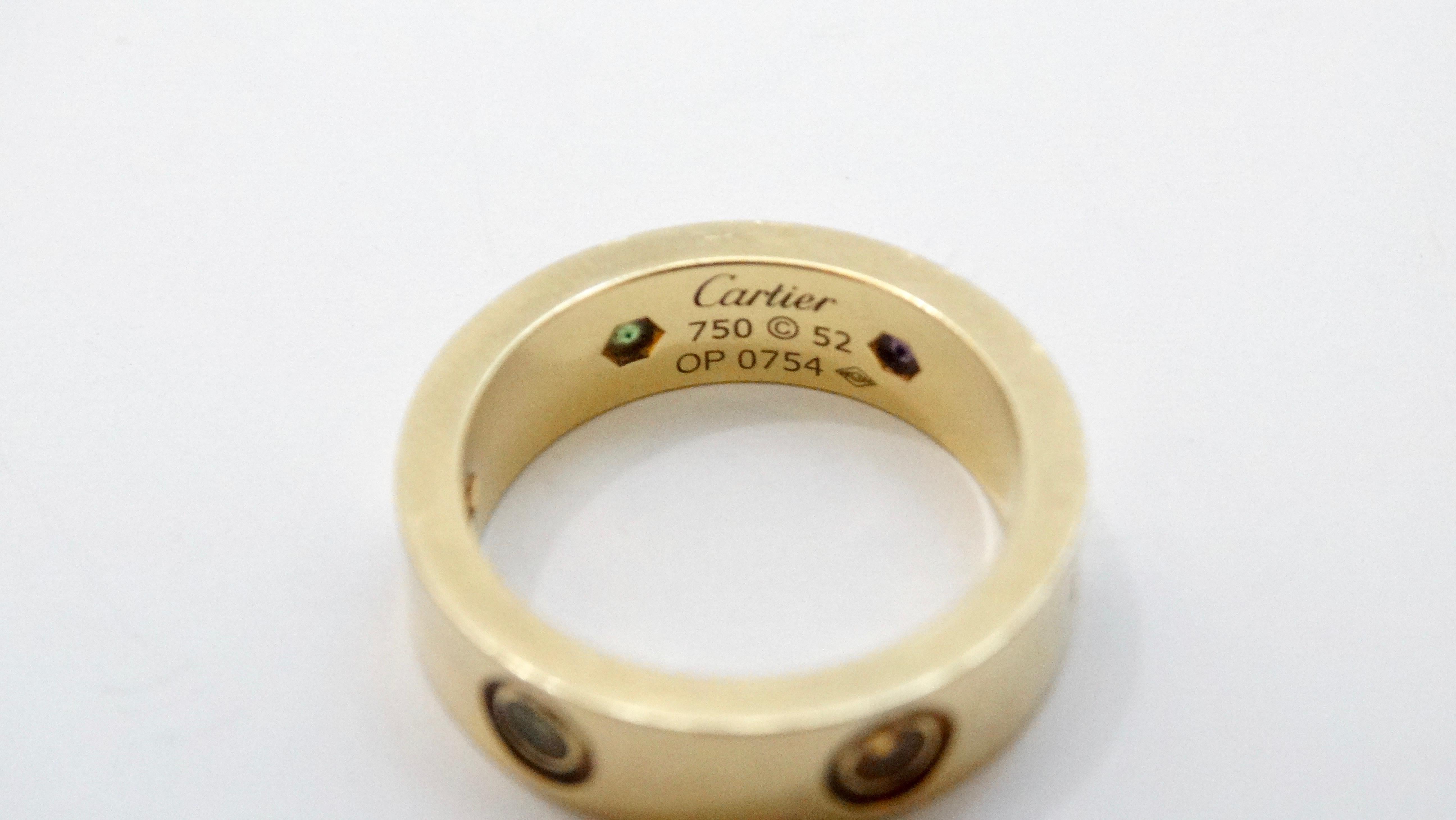 Cartier 18k Yellow Gold Rainbow Love Ring  In Good Condition In Scottsdale, AZ