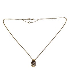 Cartier, collana con cristallo di rocca e diamante Myst in oro giallo 18 carati con scatola #25058