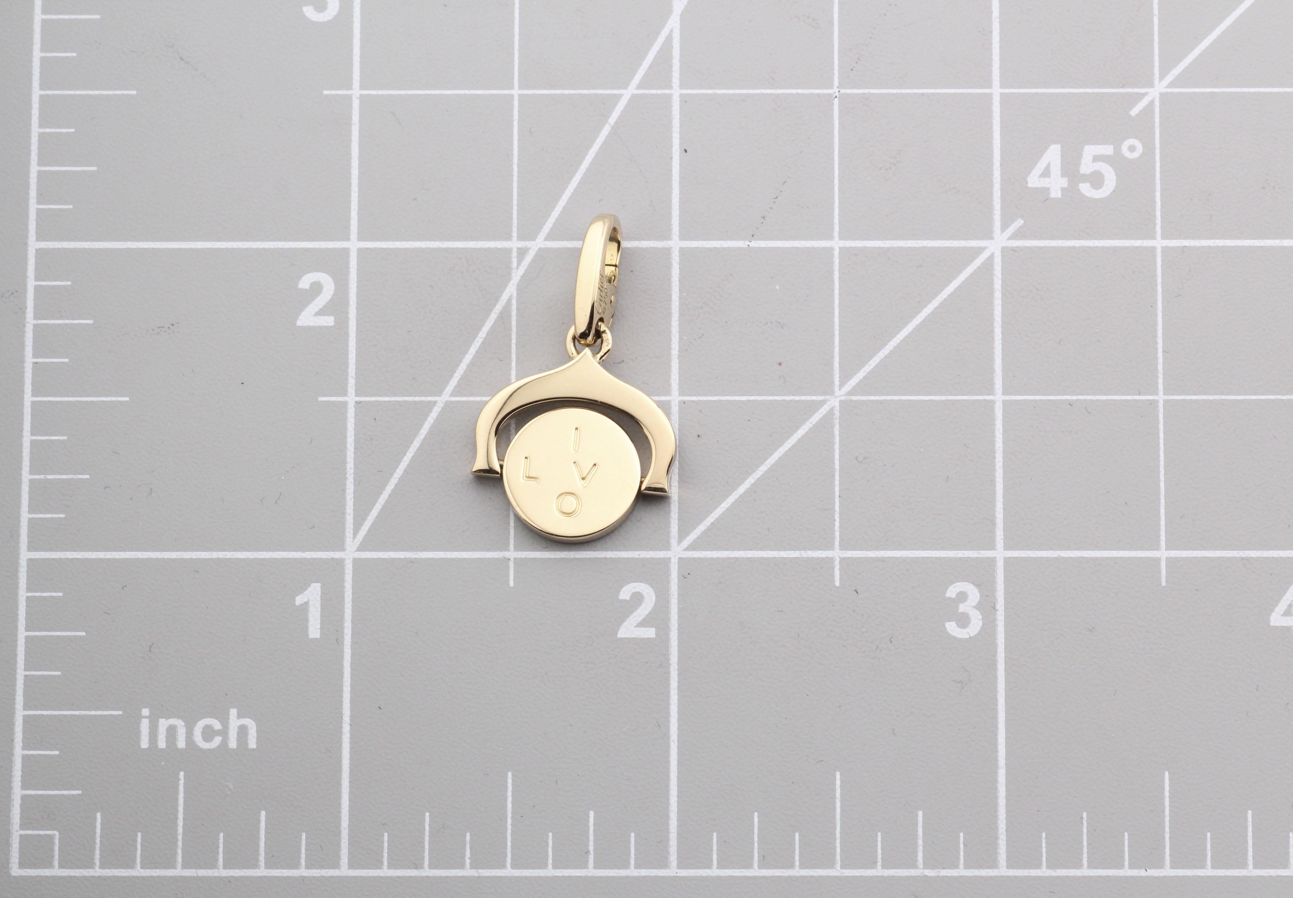 Cartier 18k Yellow Gold Rotating I Love You Flip Charm Pendant 2