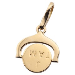 Cartier 18k Yellow Gold Rotating "Je T'aime" I Love You Flip Charm Pendant