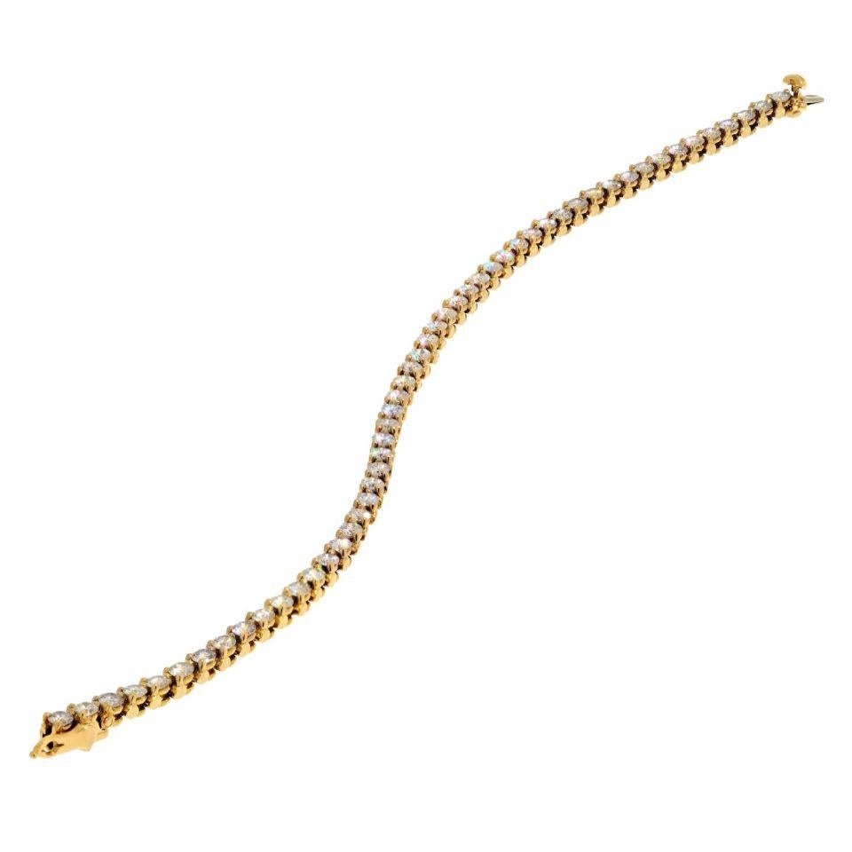 Moderno Bracciale tennis Cartier in oro giallo 18 carati con diamante rotondo 4,50cttw