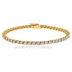 Cartier 18K Yellow Gold Round Diamond 4.50cttw Tennis Bracelet 
