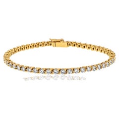 Vintage Cartier 18K Yellow Gold Round Diamond 4.50cttw Tennis Bracelet 