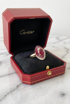 Cartier 18K Yellow Gold Ruby and Diamond Ring