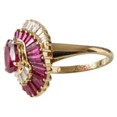 Cartier 18K Yellow Gold Ruby and Diamond Ring