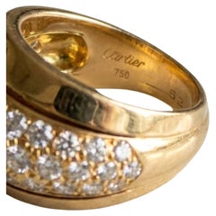 Cartier 18K Yellow Gold Ruby Cabochon and Diamond Ring