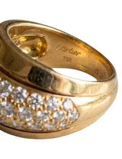 Cartier 18K Yellow Gold Ruby Cabochon and Diamond Ring