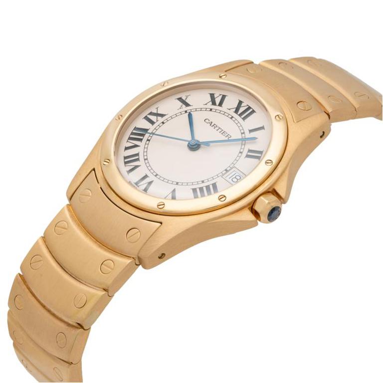 cartier 18 karat gold watch