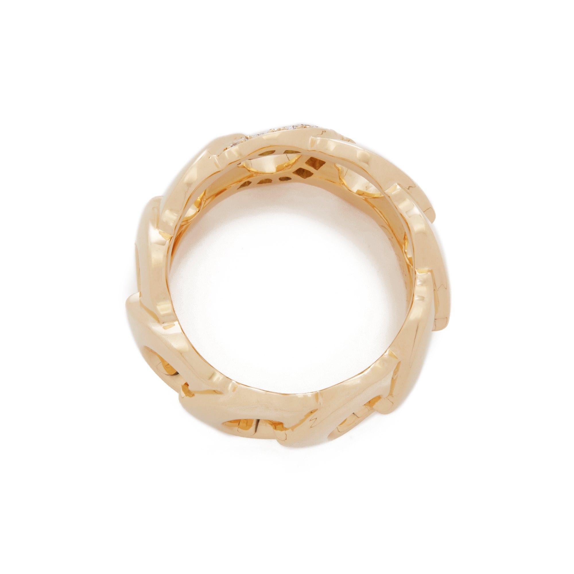 Round Cut Cartier 18 Karat Yellow Gold Signature CC Ring