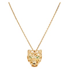 Cartier 18K Yellow Gold Skeleton Panthere on a Chain Necklace