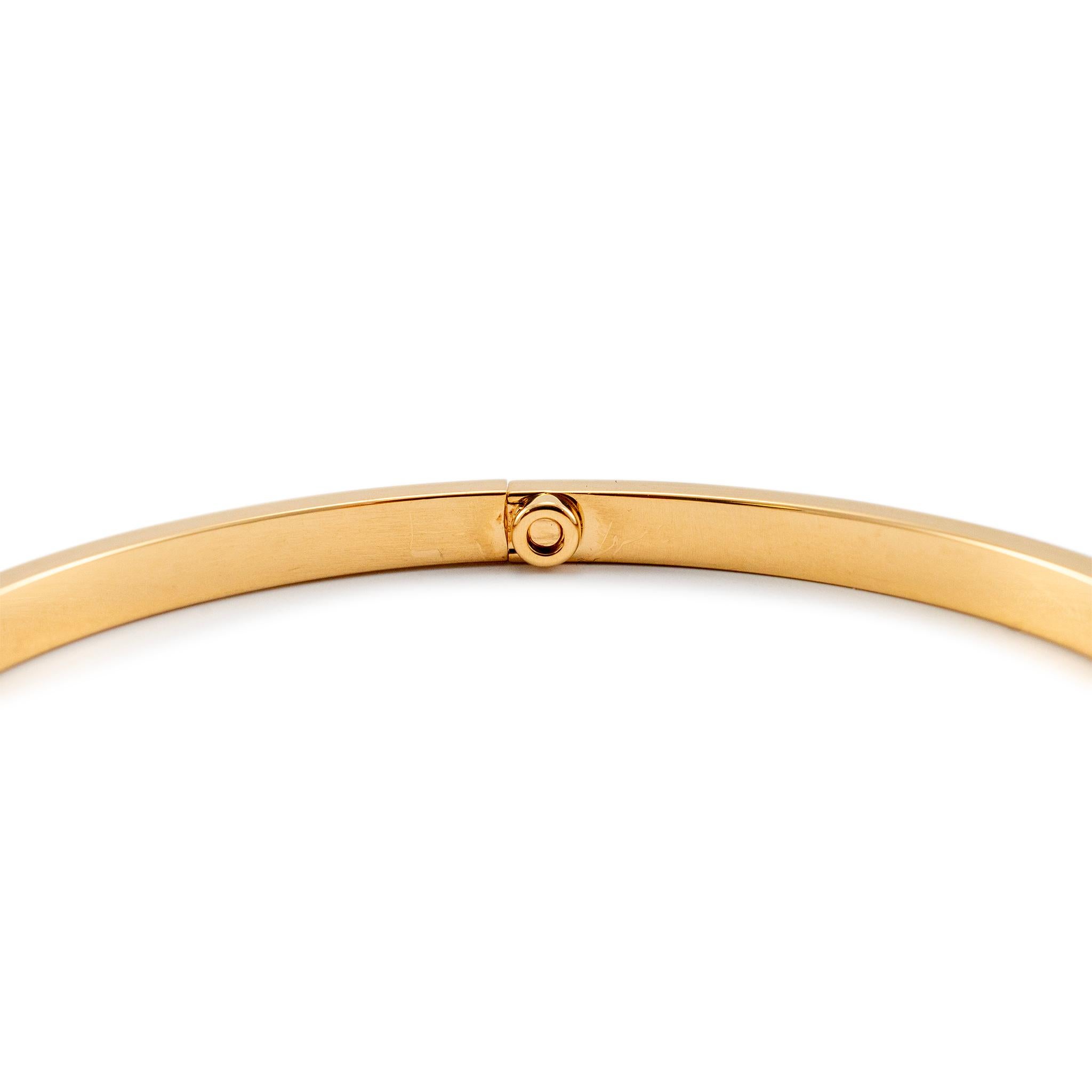 Cartier 18 Karat Gelbgold Kleiner Love Armreif Armband im Zustand „Hervorragend“ in Houston, TX