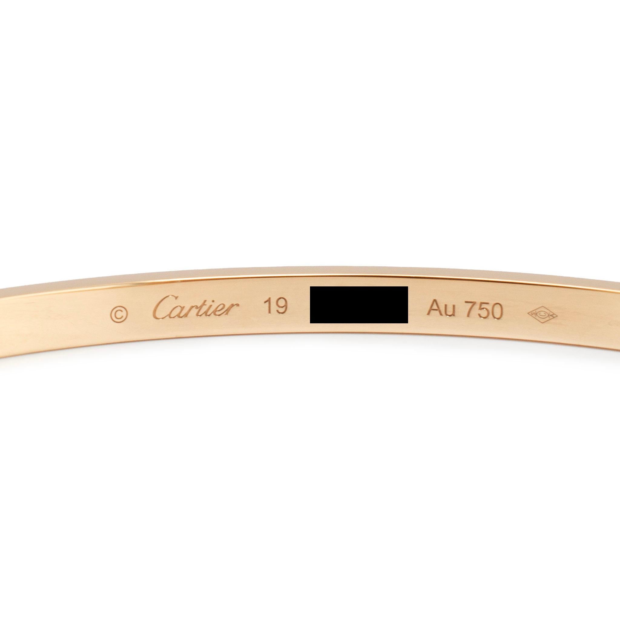 Cartier 18 Karat Gelbgold Kleiner Love Armreif Armband Damen