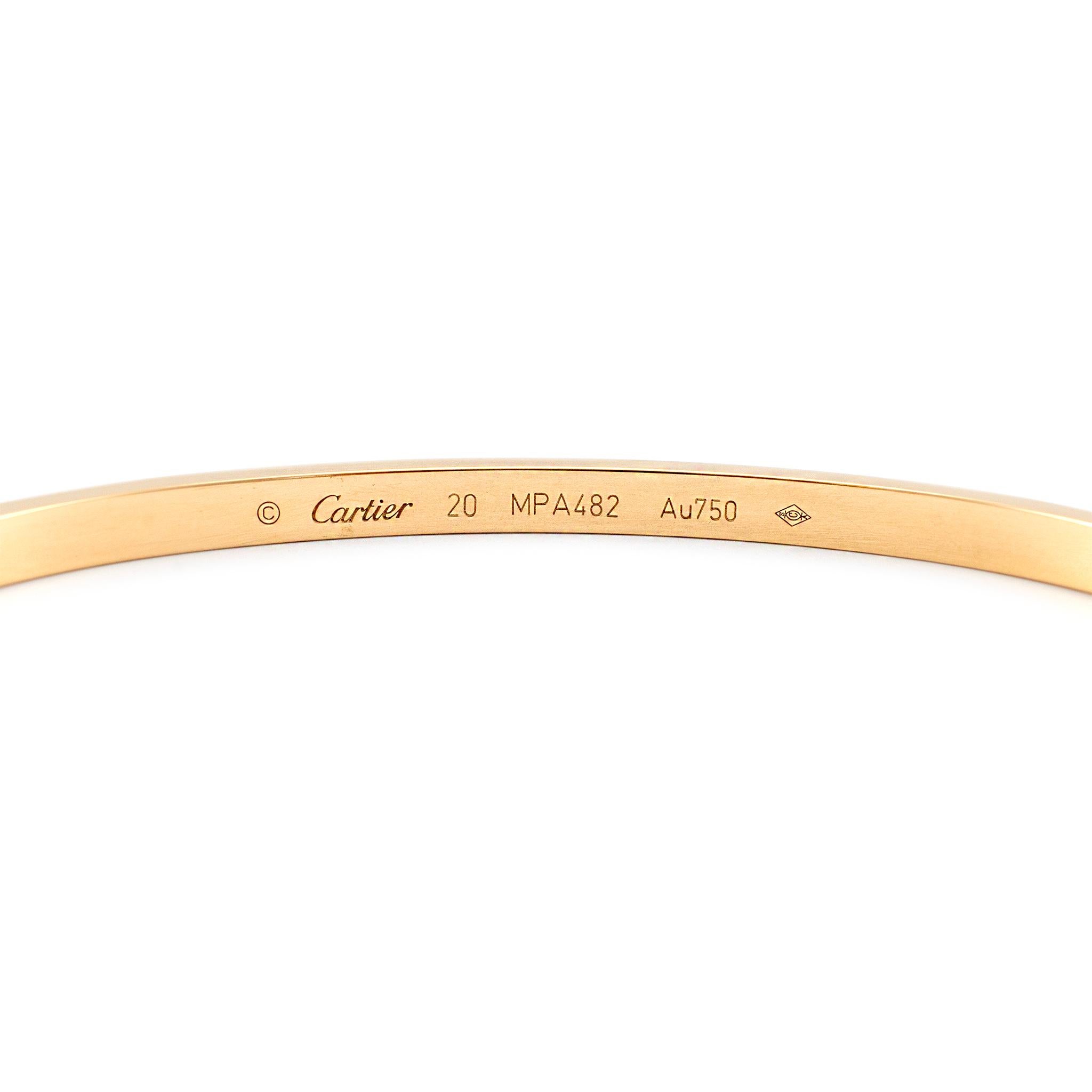 Cartier 18 Karat Gelbgold Kleiner Love Armreif Armband 1