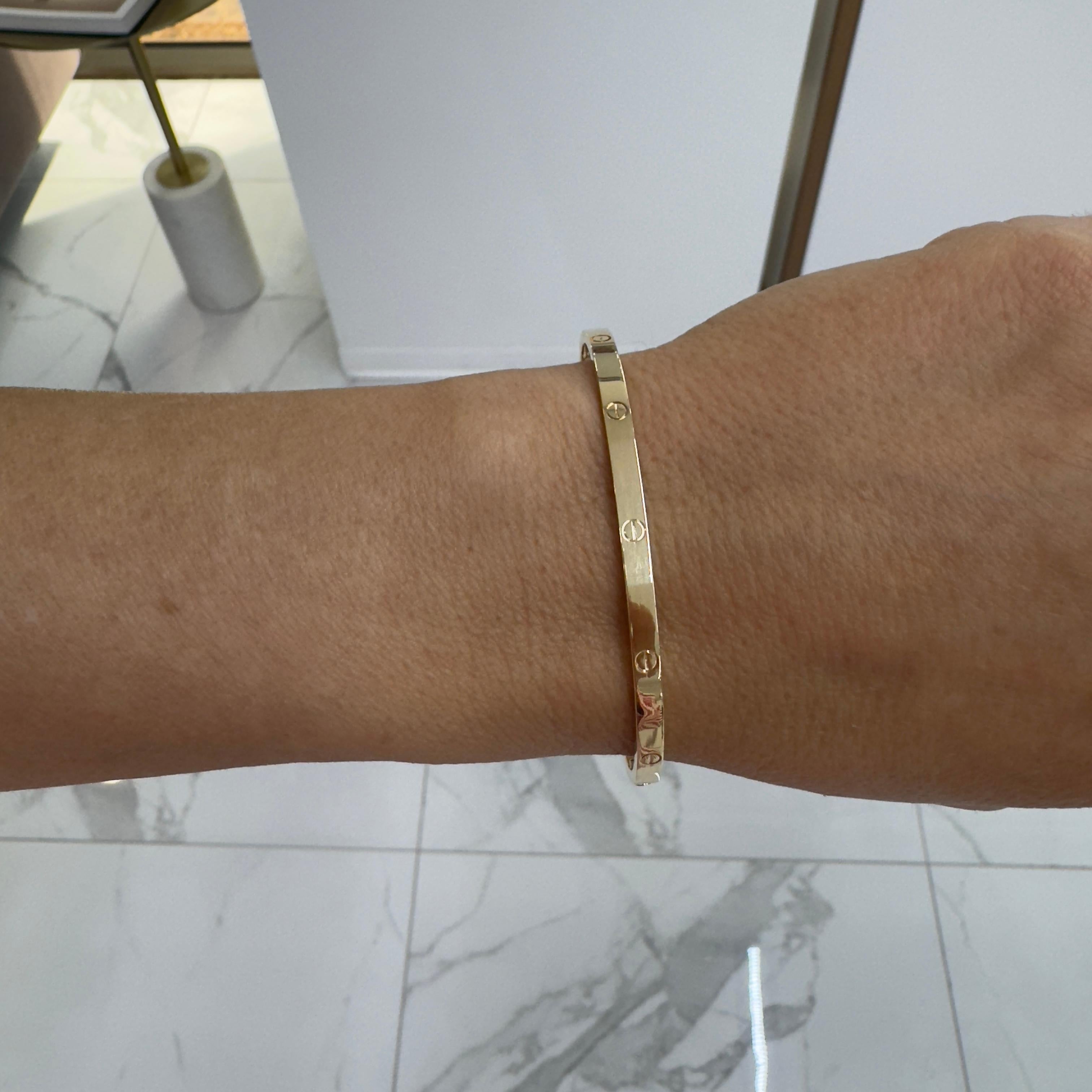 Cartier 18 Karat Gelbgold Kleiner Love Armreif Armband 2