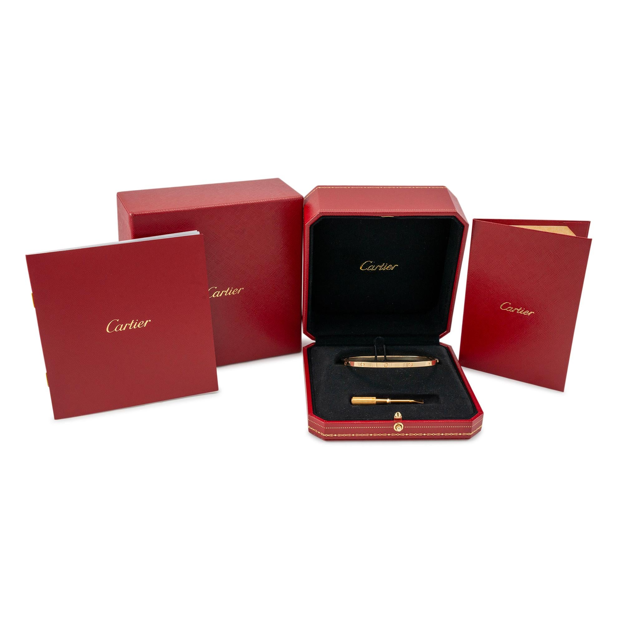 Cartier 18 Karat Gelbgold Kleiner Love Armreif Armband 2