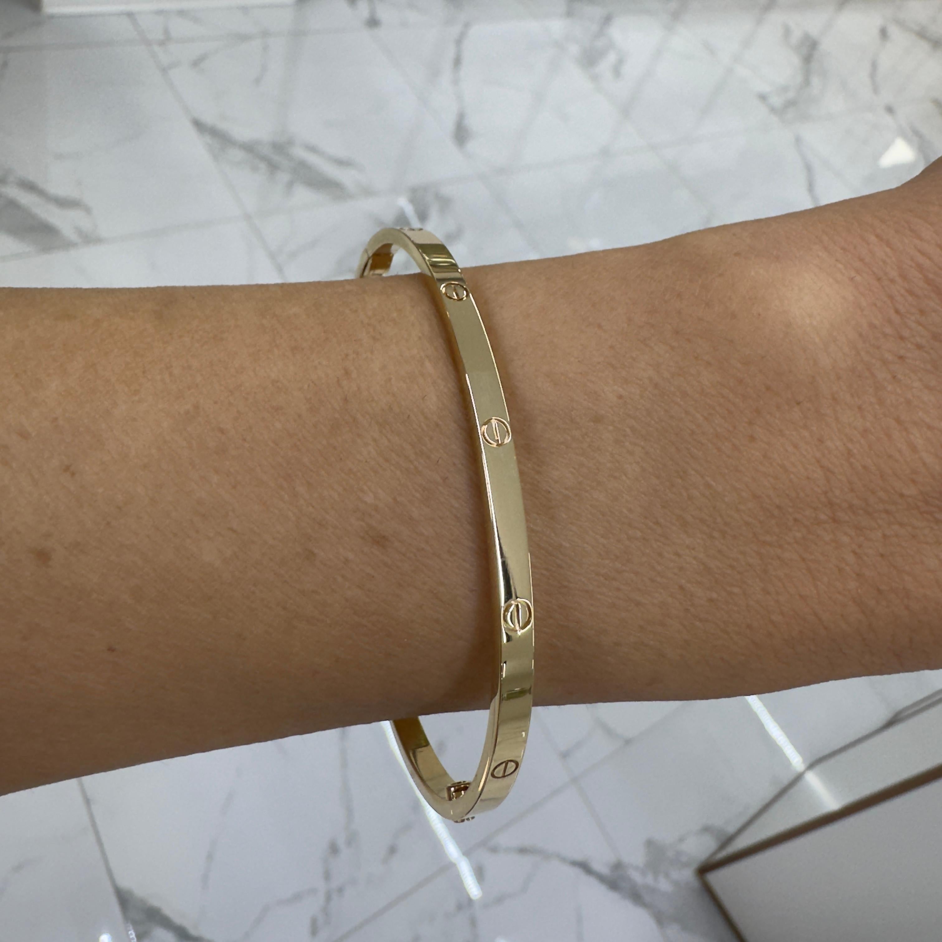 Cartier 18 Karat Gelbgold Kleiner Love Armreif Armband 4