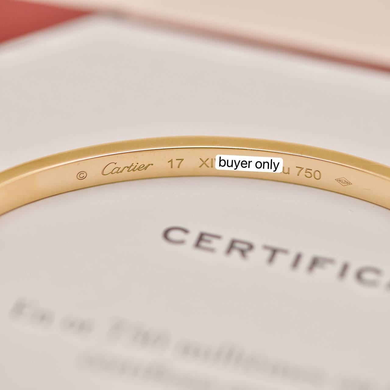 Bracelet petit modèle en or jaune 18K de Cartier Taille 17 en vente 3