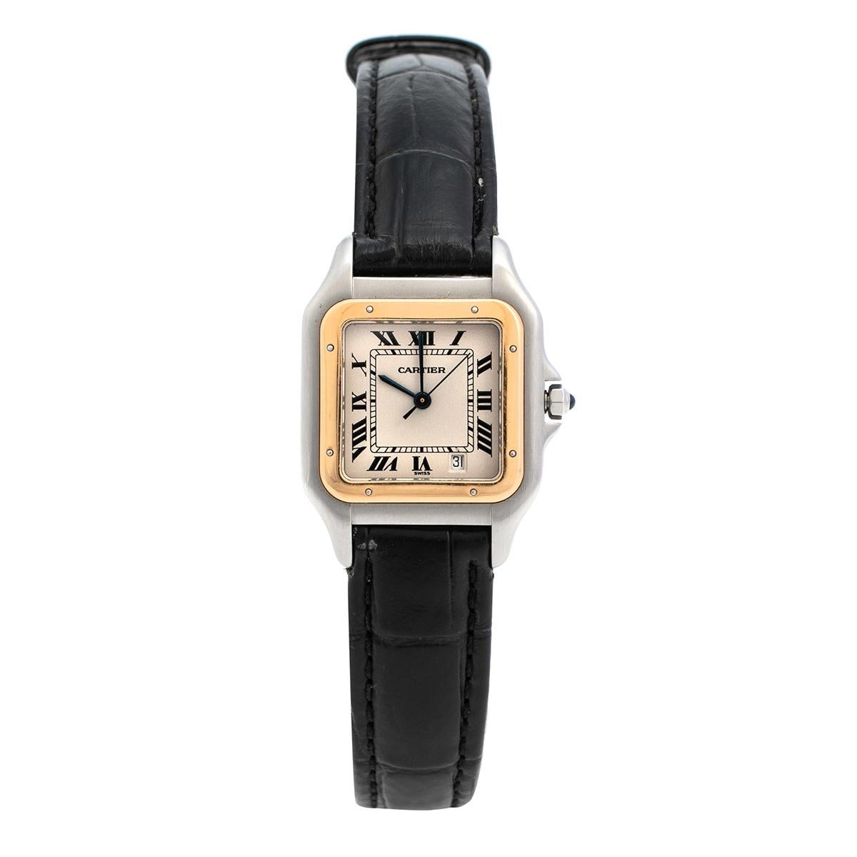 Cartier 18K Yellow Gold & Stainless Steel Panthere 1100 Women's Wristwatch 27 mm