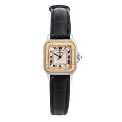 Cartier 18K Gelbgold & Edelstahl Panthere 1100 Damenarmbanduhr 27 mm