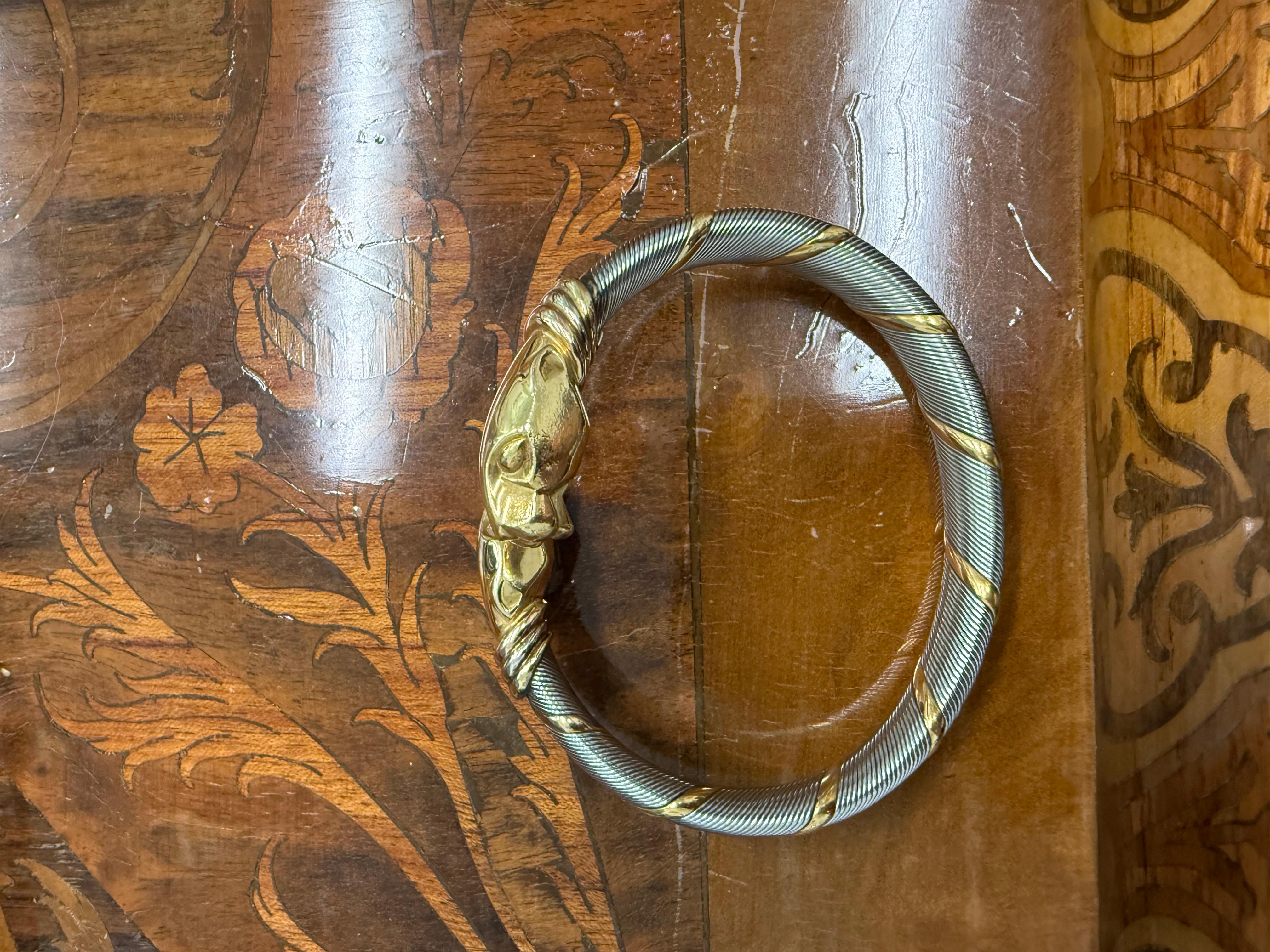 CARTIER Bracelet en or jaune 18k et acier inoxydable Collection Steele en vente 1