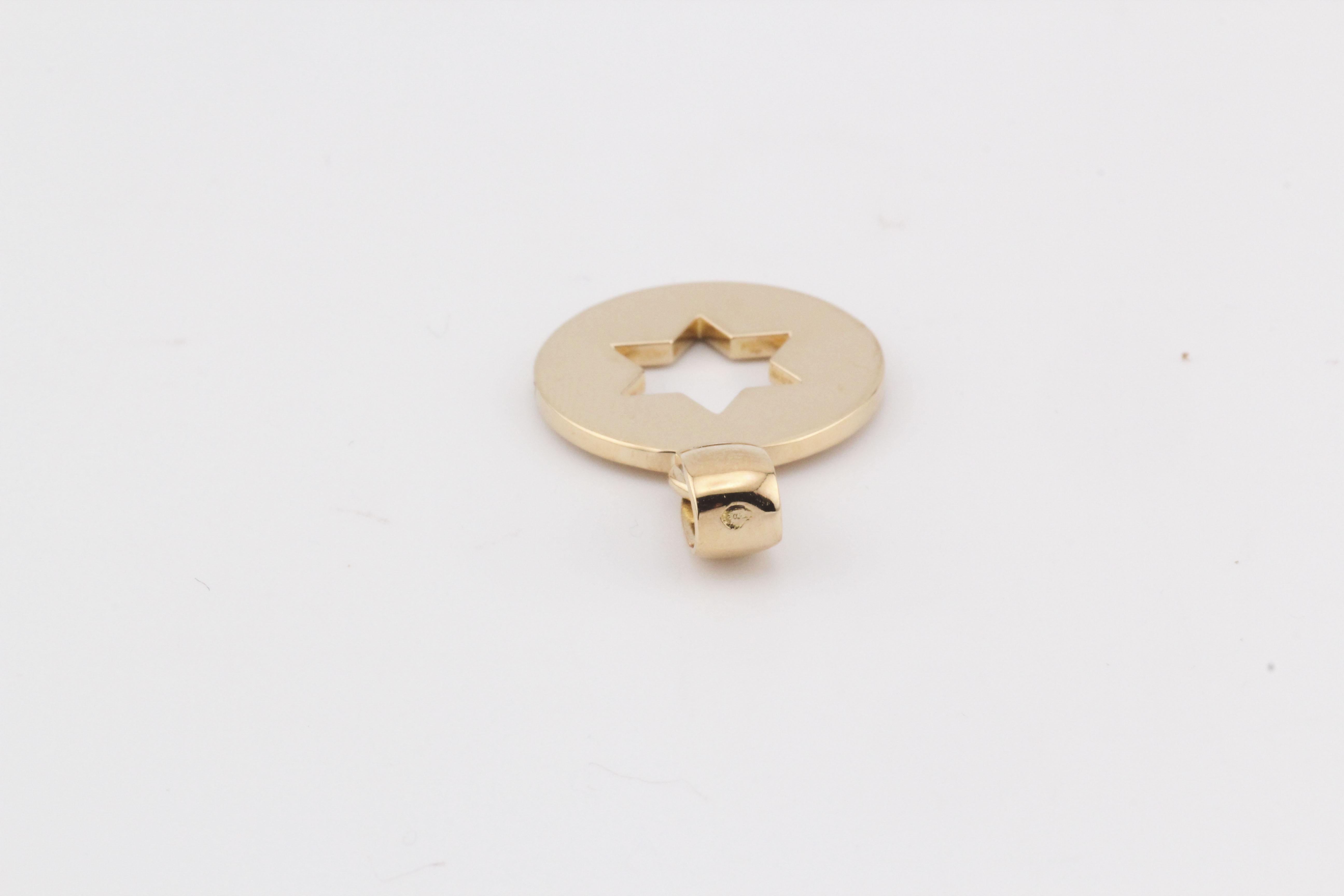Cartier 18K Yellow Gold Star of David Charm Pendant For Sale 3