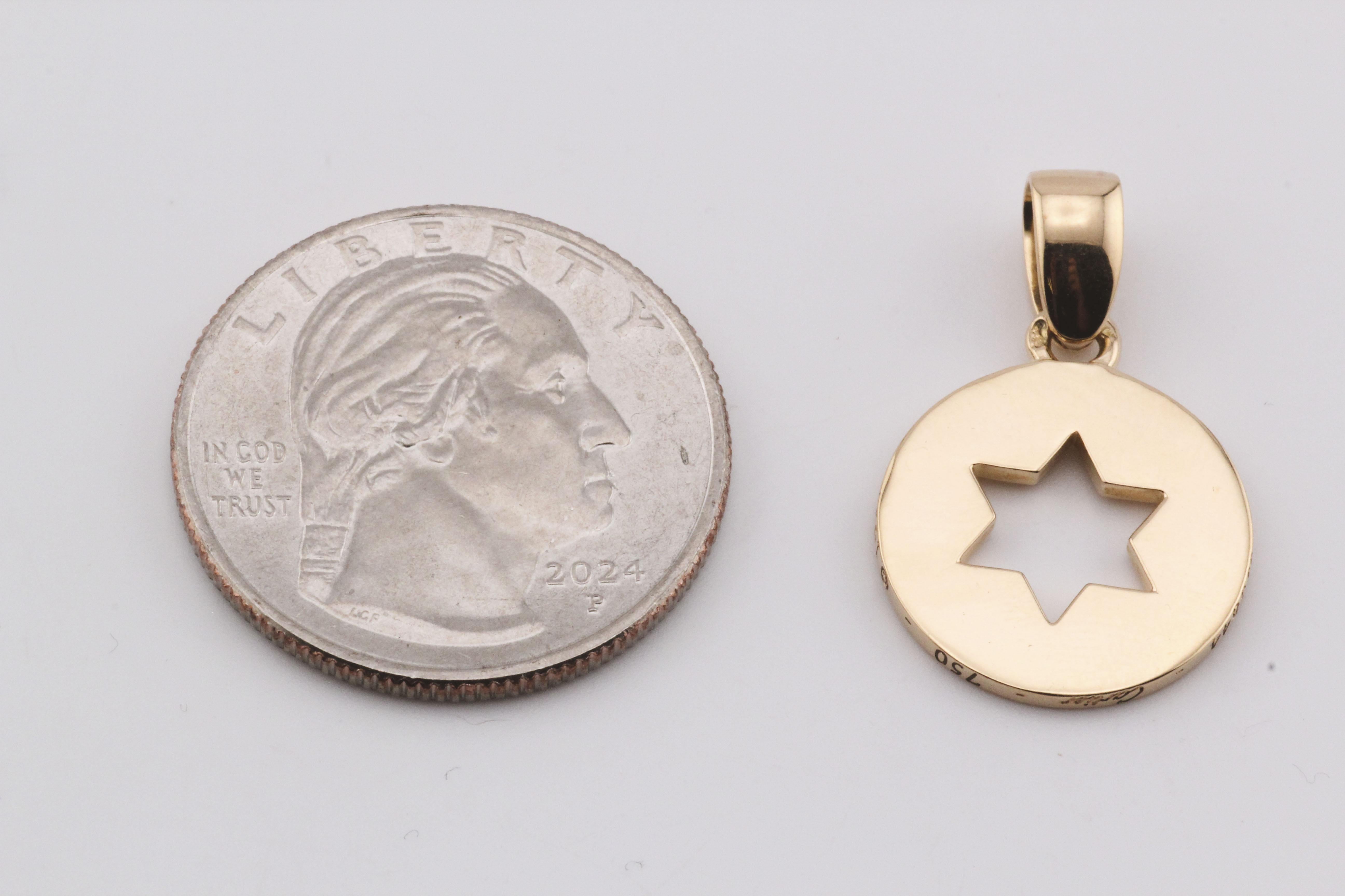 Cartier 18K Yellow Gold Star of David Charm Pendant For Sale 4