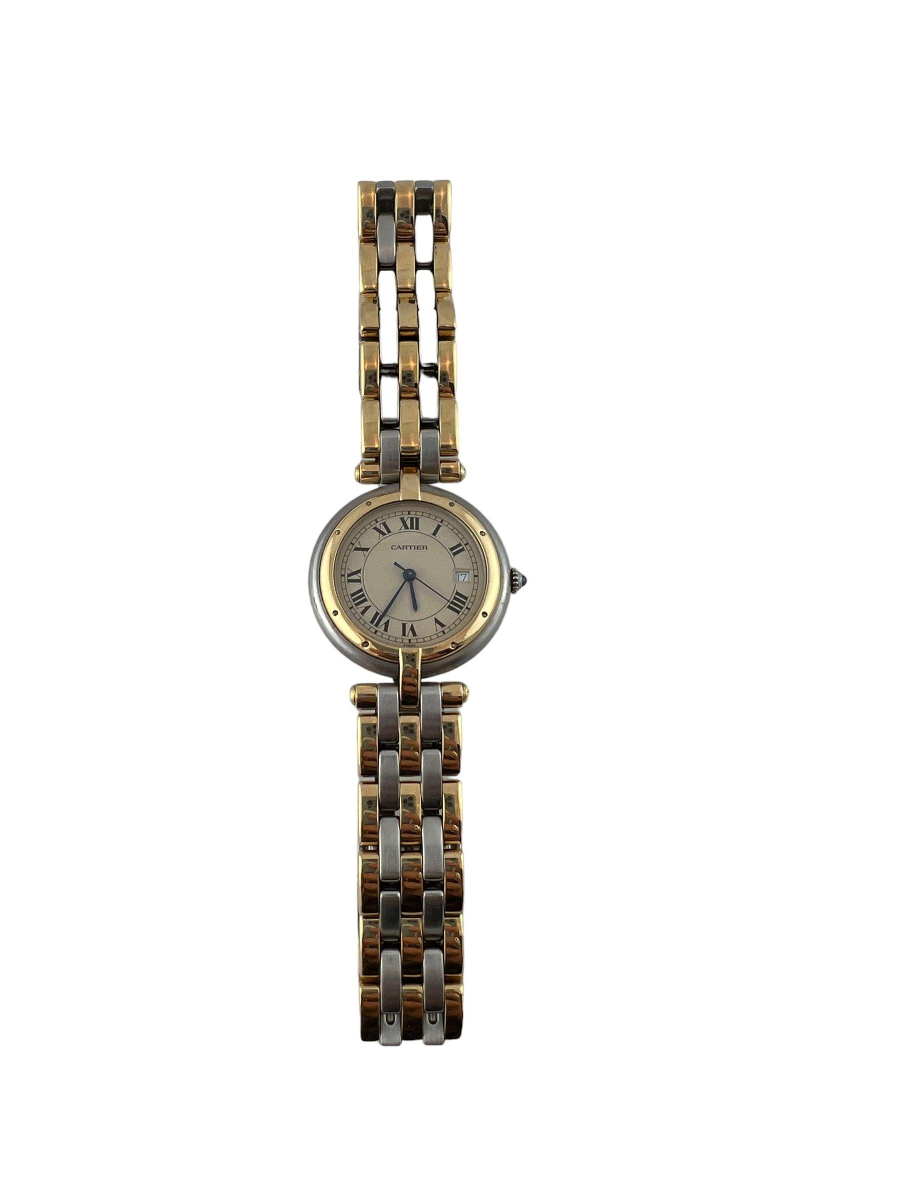 Cartier 18k Yellow Gold Steel Panthere Vendome Ladies Watch 3 Gold Bar 4