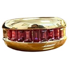 Cartier 18k Yellow Gold & Step Cut Ruby Ring Vintage