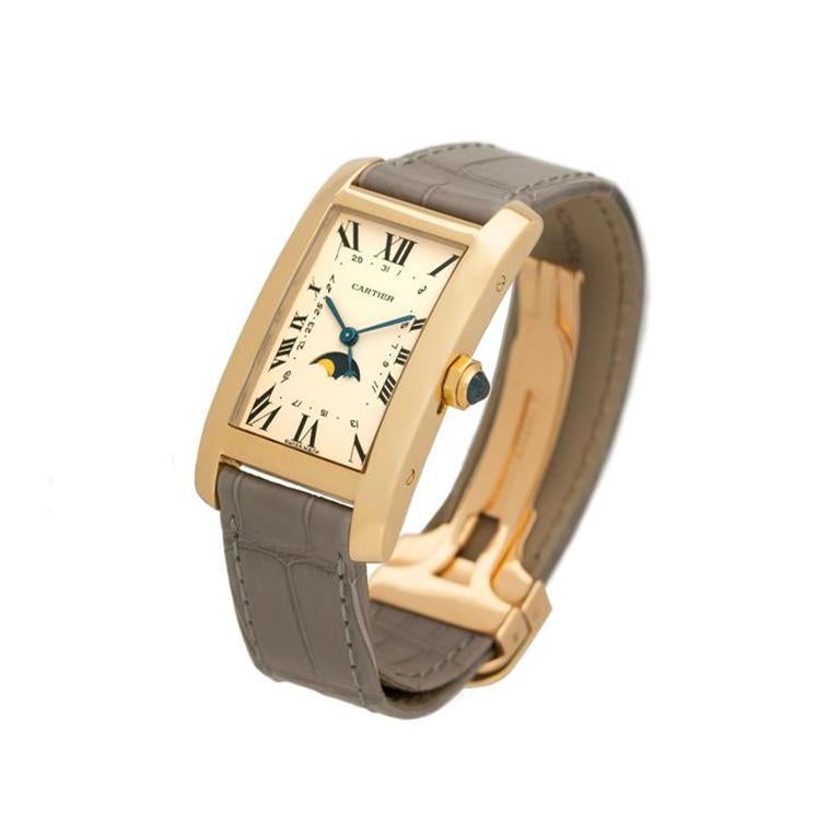 Cartier 18 Karat Yellow Gold Tank Americaine Moon Phase Model 819908 ...
