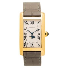 Cartier 18 Karat Yellow Gold Tank Americaine Moon Phase Model 819908