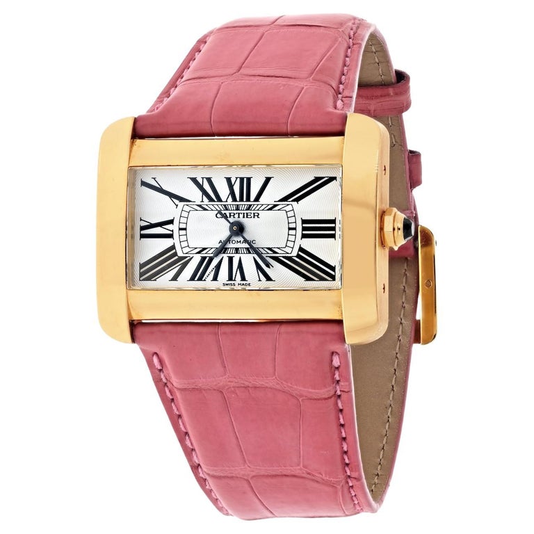 Cartier 18K Yellow Gold Tank Divan 2603 Ladies Watch For Sale at 1stDibs