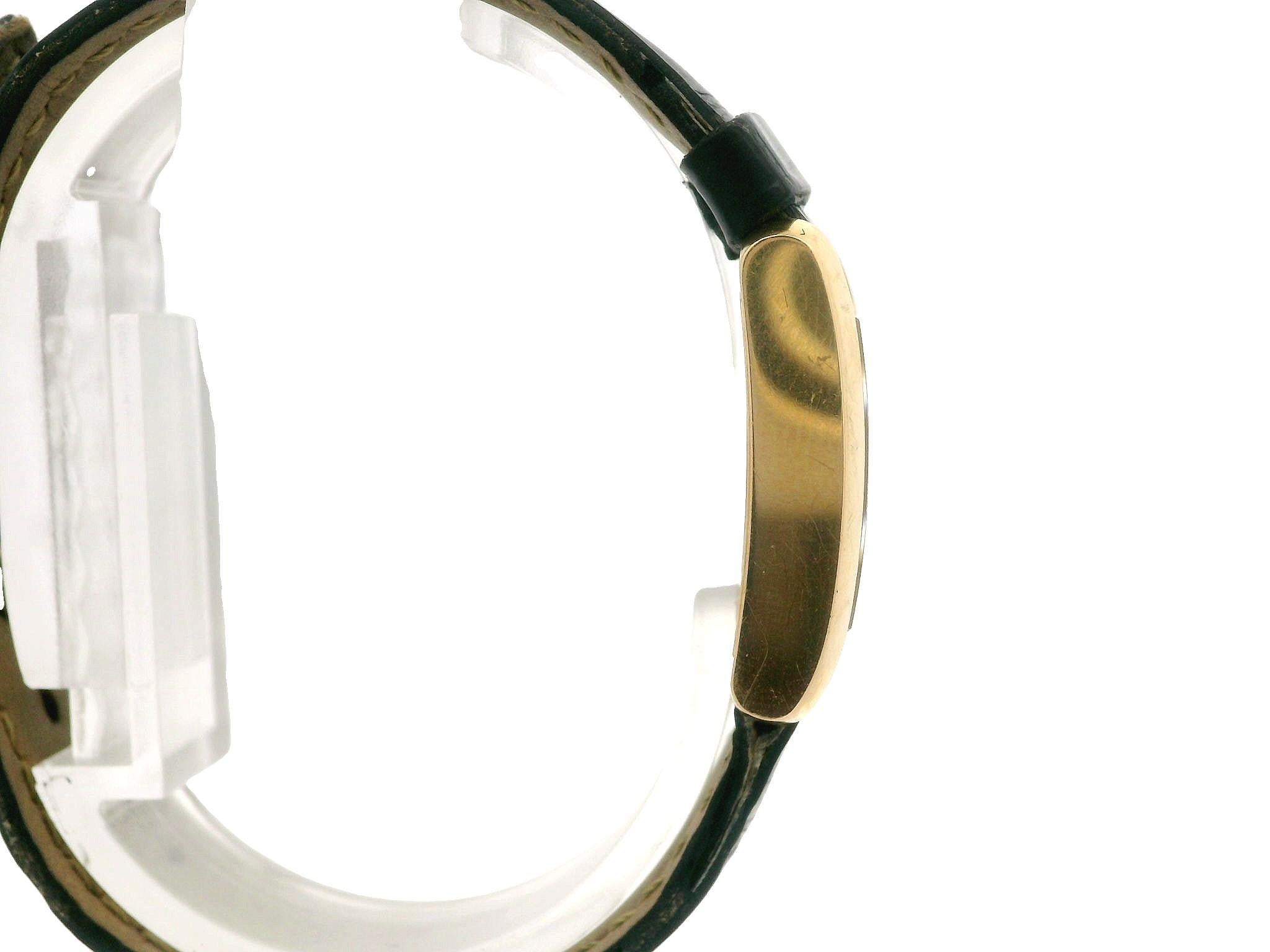 Women's Cartier 18k Yellow Gold Tank Francaise Ref. 2385 White Dial Leather Strap Ladies