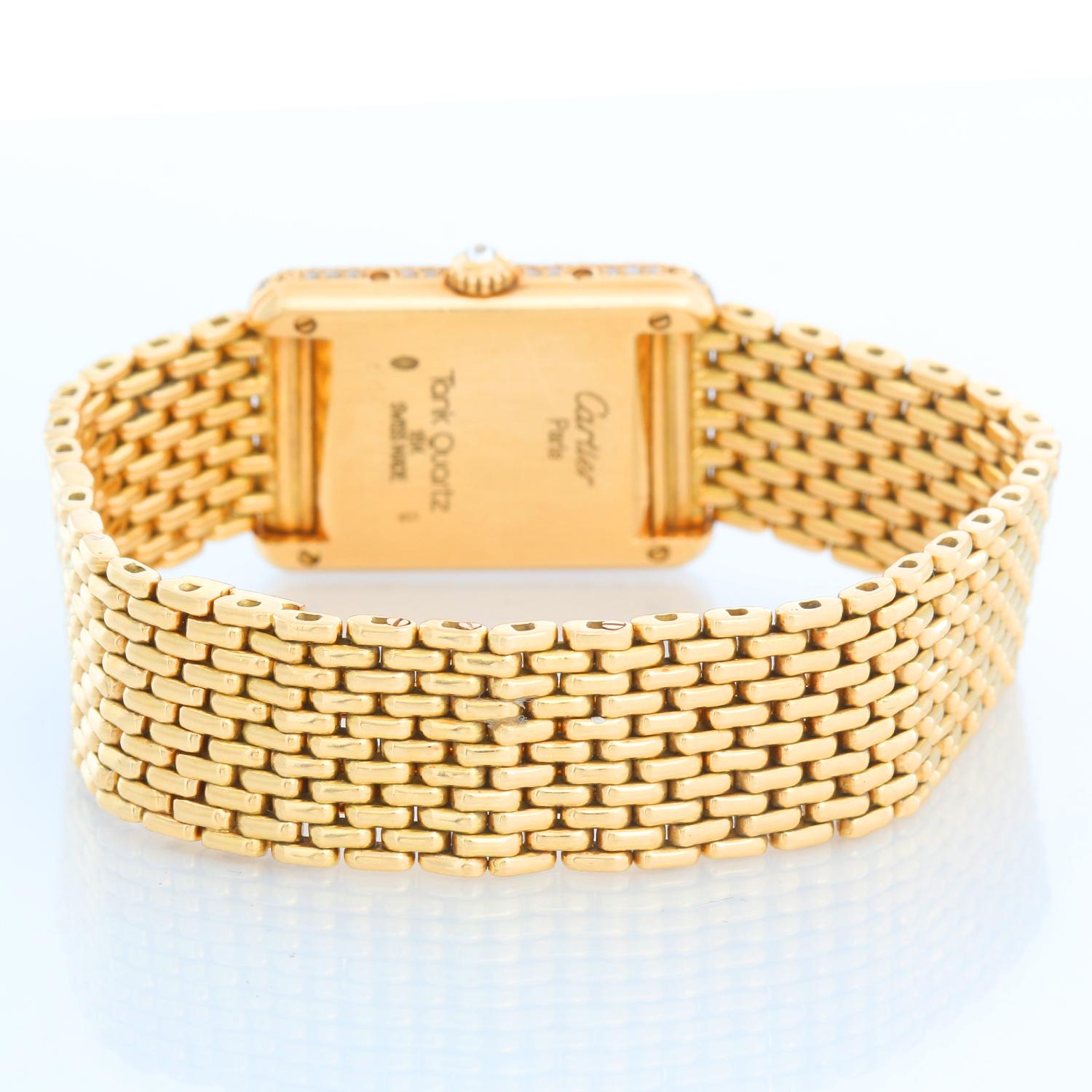 Cartier 18K Yellow Gold Tank Ladies Watch In Excellent Condition In Dallas, TX