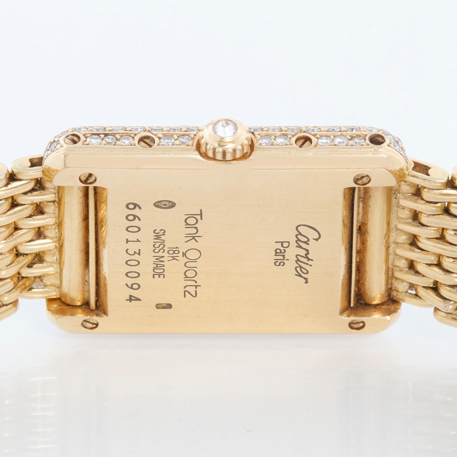 Cartier 18K Yellow Gold Tank Ladies Watch For Sale 1