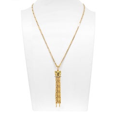 Cartier 18K Yellow Gold Tassel Spotted Panthere Diamond Onyx Pendant