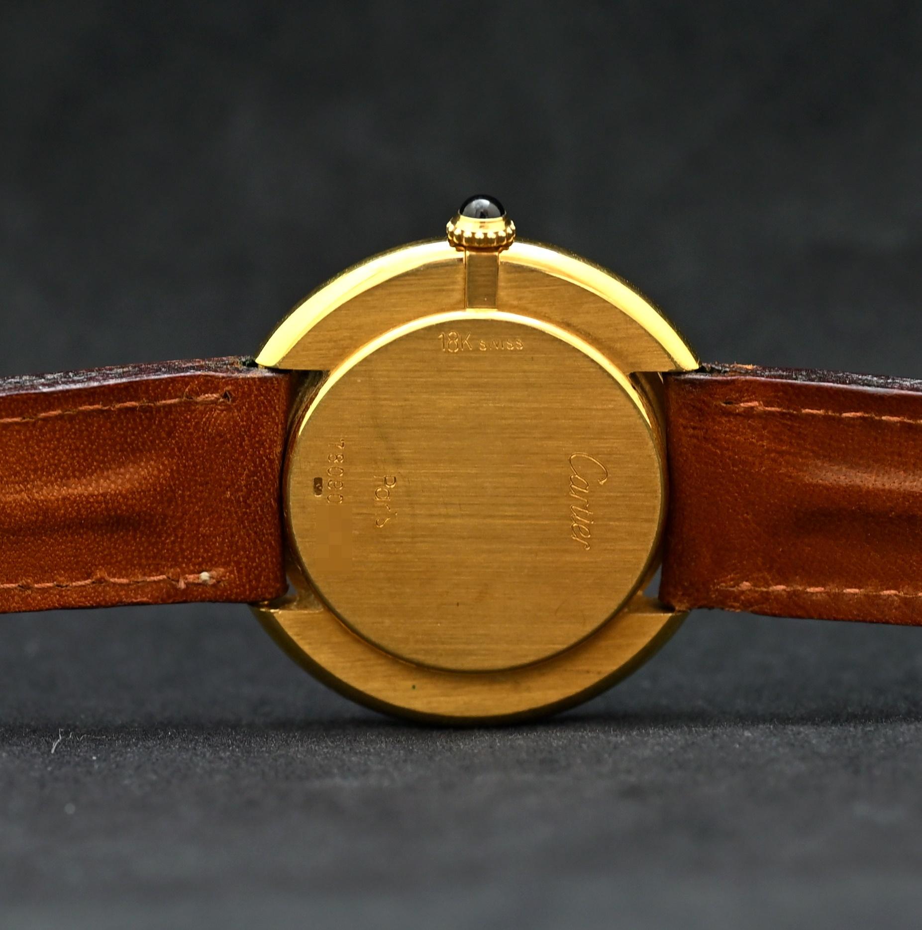 Cartier 18 Karat Gelbgold Vendome Handaufzug 78090, 1970er Jahre im Angebot 1
