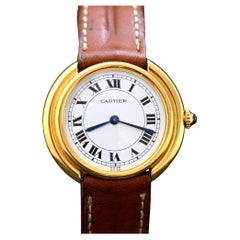 Cartier 18 Karat Gelbgold Vendome Handaufzug 78090, 1970er Jahre