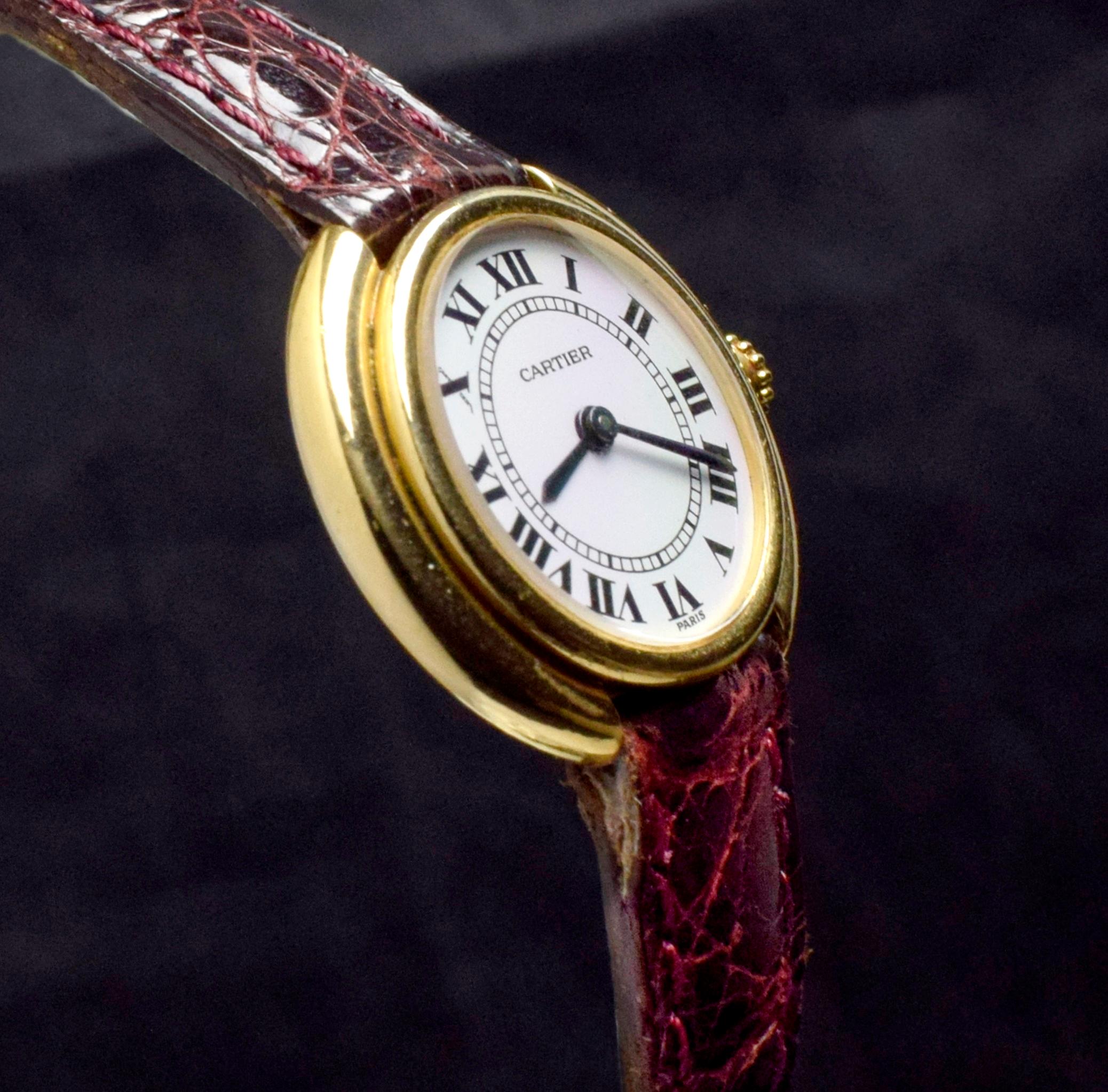Women's or Men's Cartier 18K Yellow Gold Vendome Paris Dial Manual Wind 67080 , 1980s