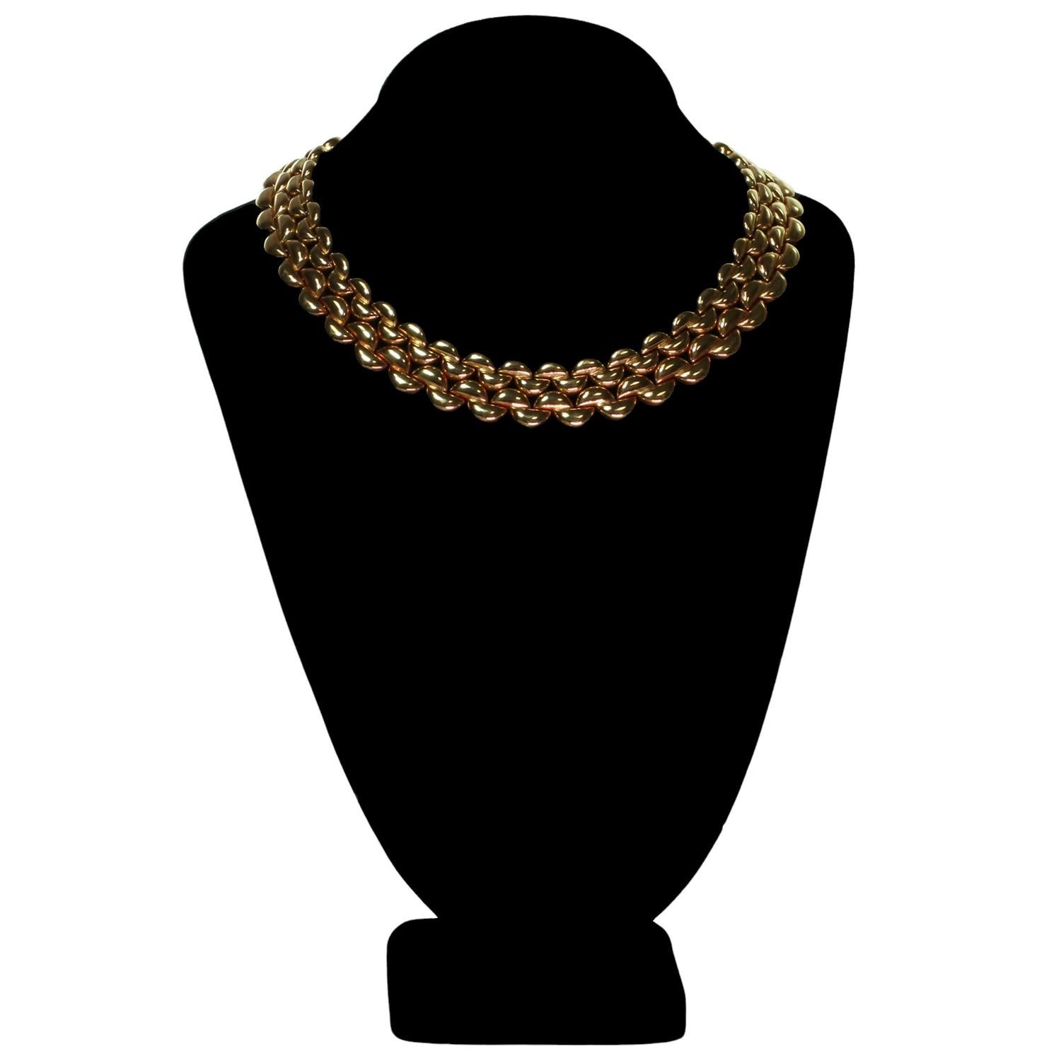 Cartier 18k Yellow Gold Vintage 1990s Collar Necklace  For Sale 2