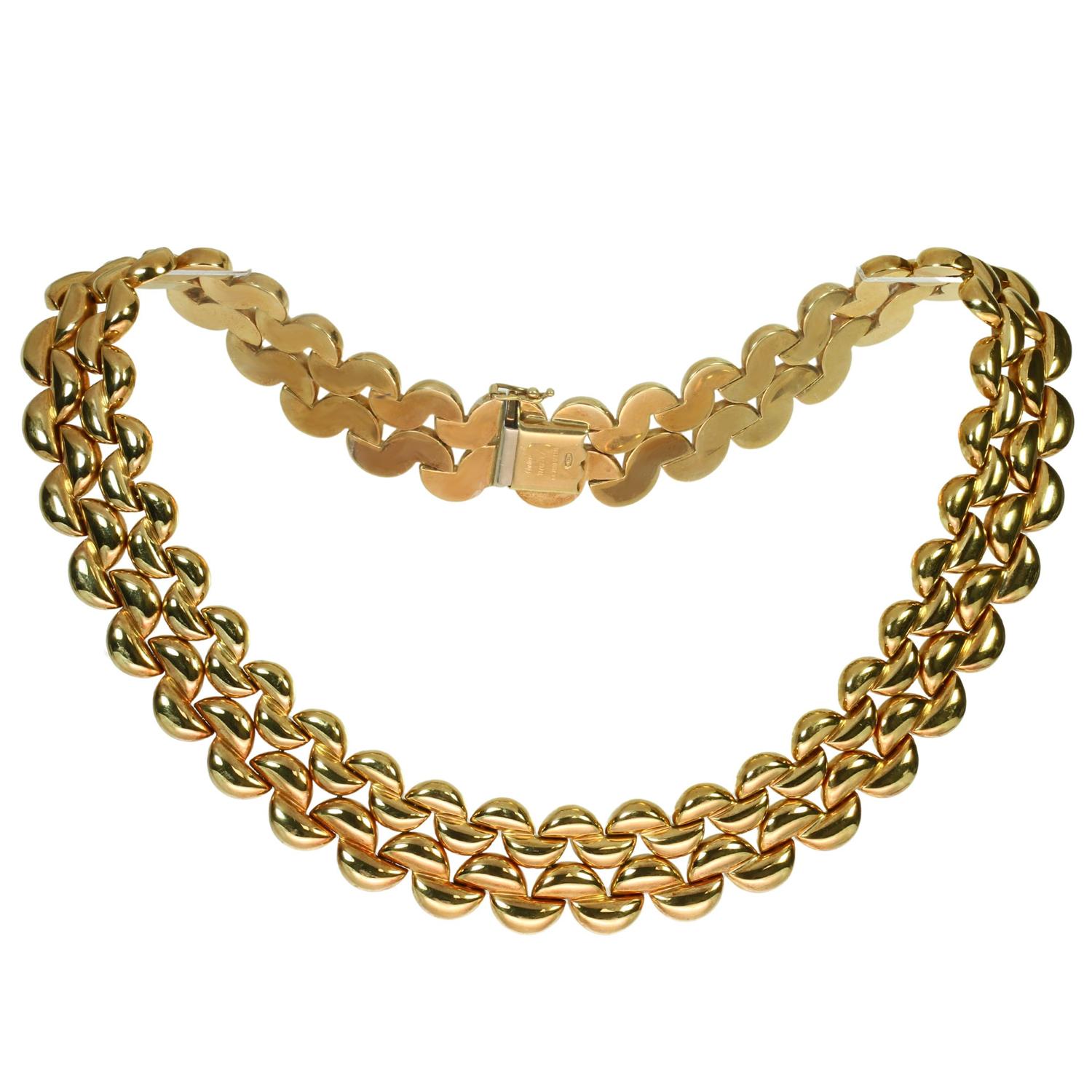 Cartier 18k Yellow Gold Vintage 1990s Collar Necklace  For Sale 3
