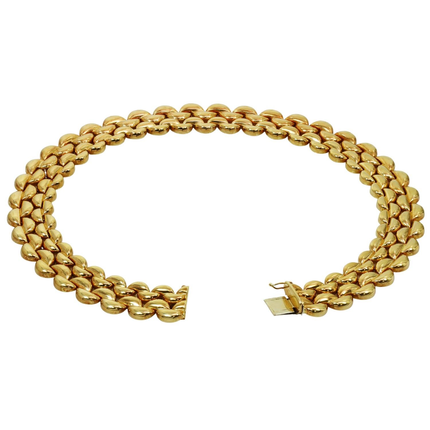 Cartier 18k Yellow Gold Vintage 1990s Collar Necklace  For Sale 4