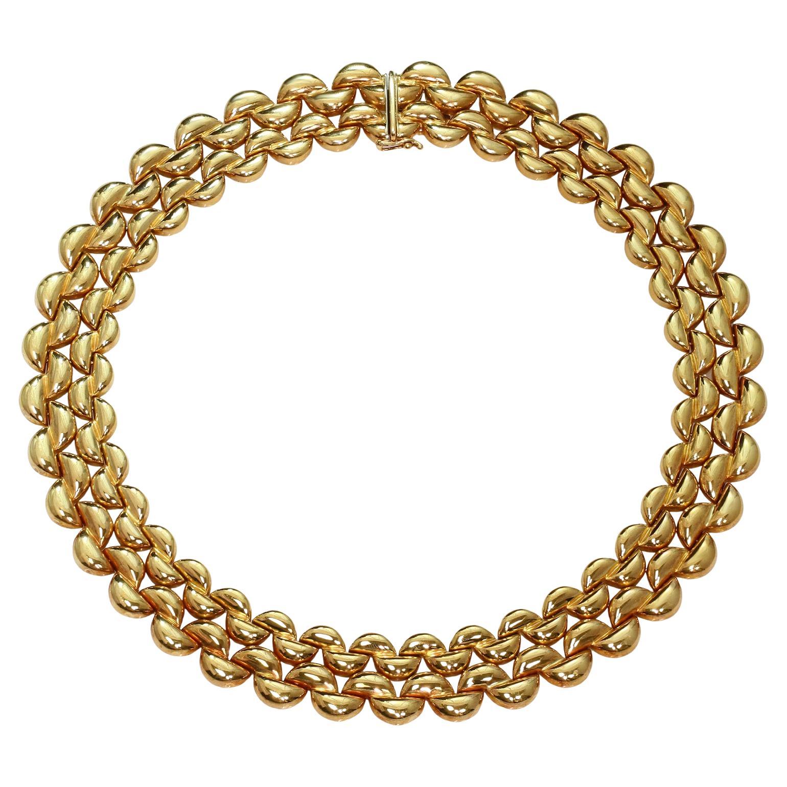 Cartier 18k Yellow Gold Vintage 1990s Collar Necklace  For Sale
