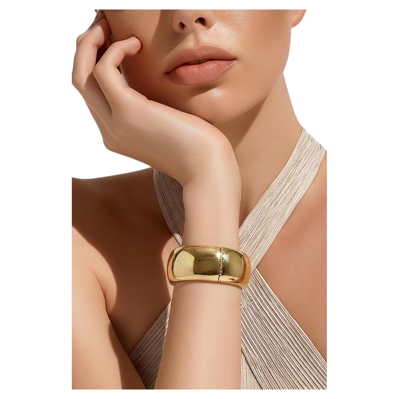 Bracciale rigido vintage Cartier in oro giallo 18 carati, 88,4 g, intorno agli anni '90