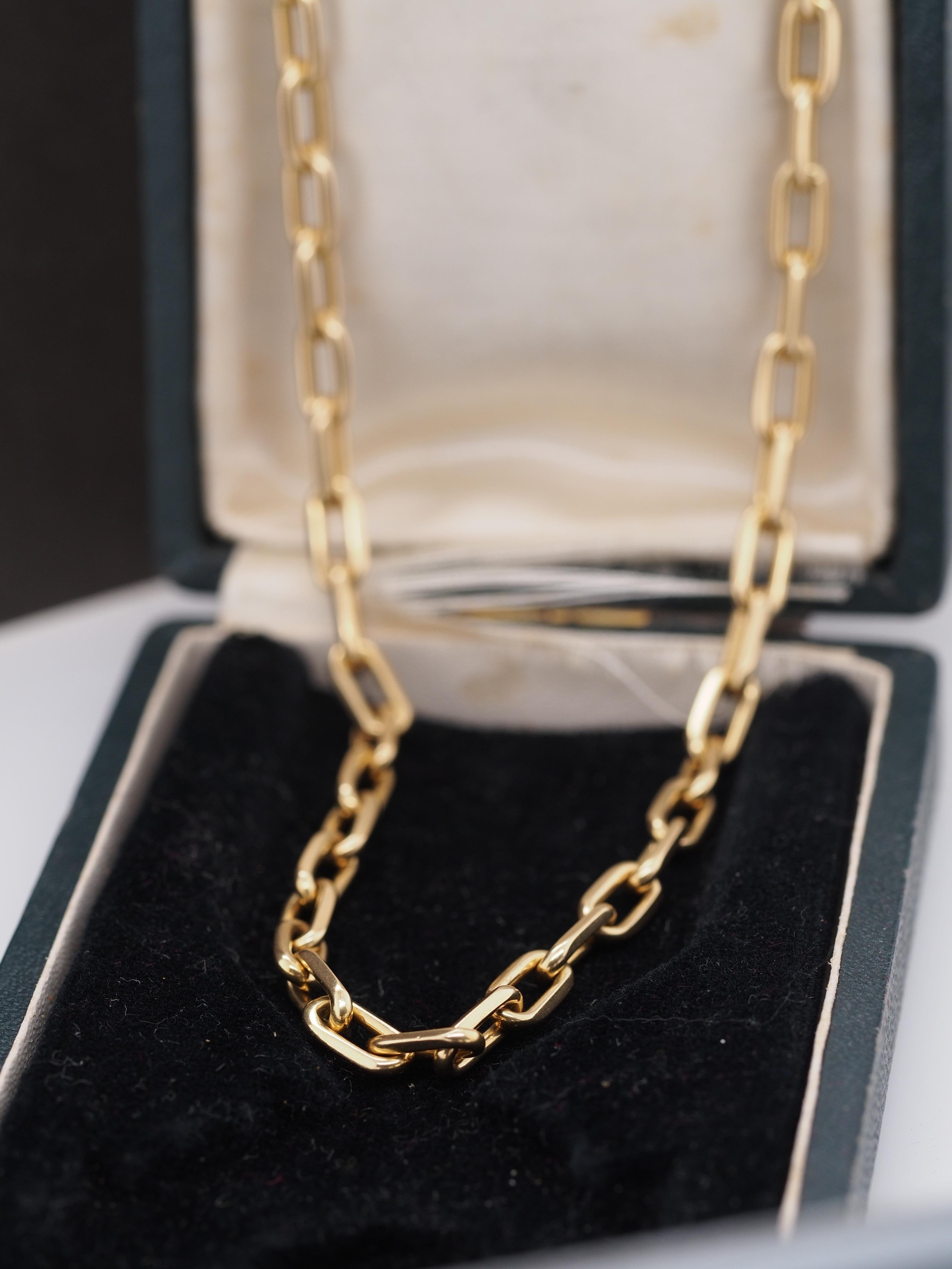 Cartier 18 Karat Gelbgold Vintage Gliederhalskette mit Papierclips im Zustand „Hervorragend“ in Hicksville, NY