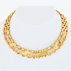 Cartier 18K Yellow Gold Walking Panthere Maillon Necklace