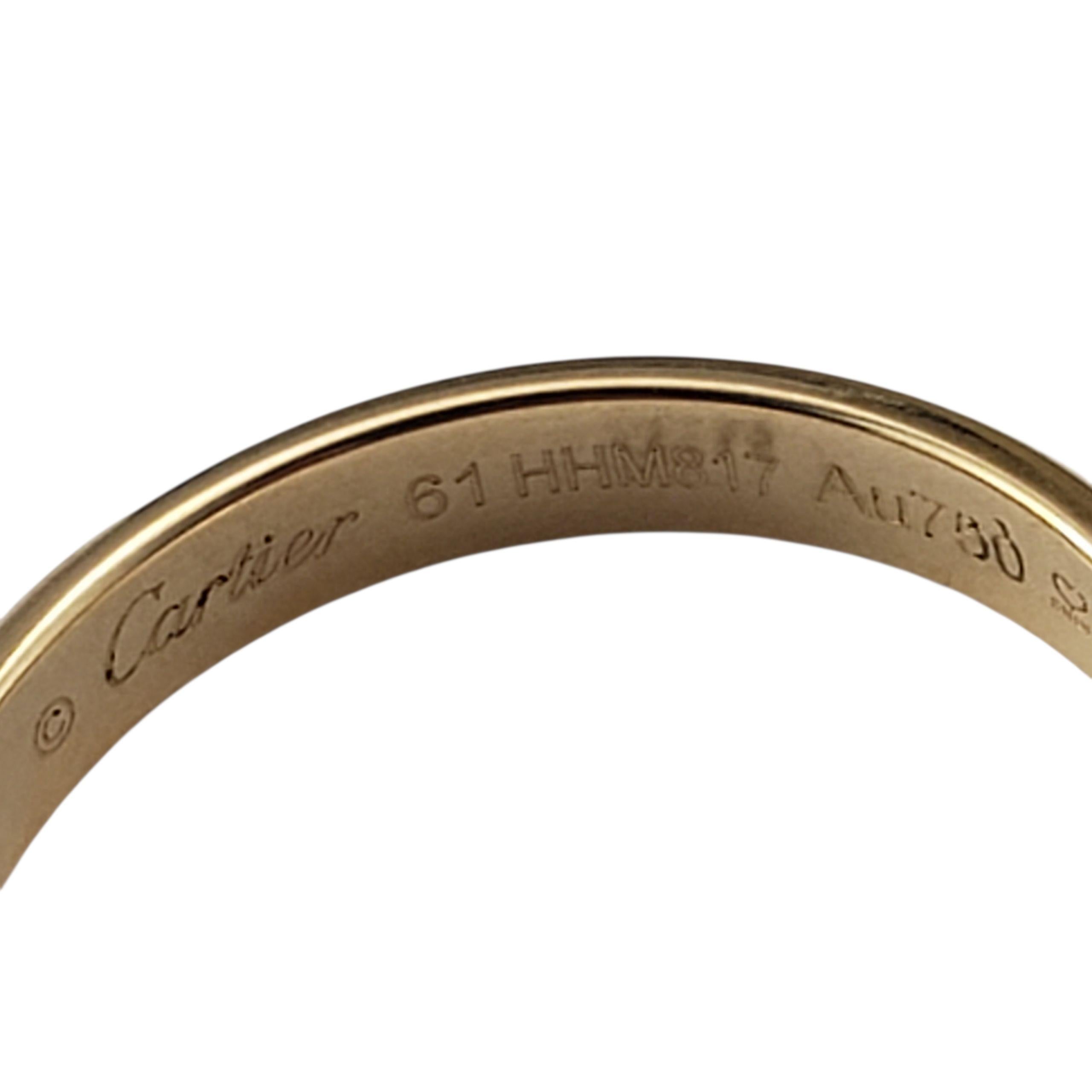 Cartier 18K Yellow Gold Wedding Band Ring Size 9.5 #22779 For Sale 2